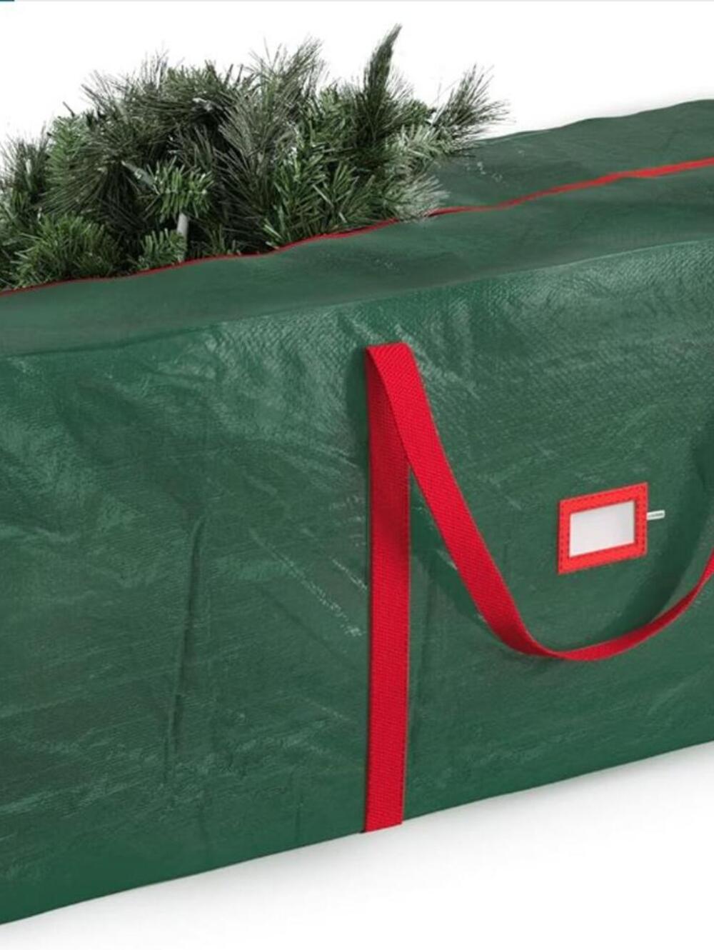 Heavy-Duty 7.5' Tree Storage Bag wi/Zipper and Reinforced Handles-GREEN